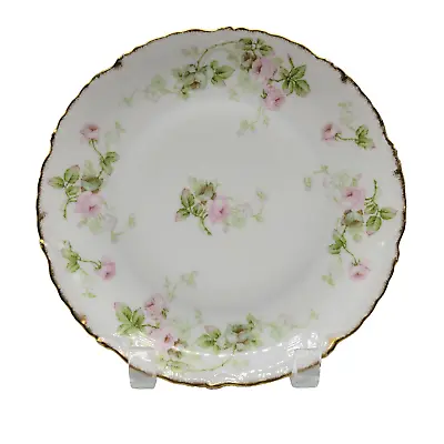 Buy Vintage Limoges France Elite Plate Floral Pink Roses Scalloped Edge Gold Trim 8  • 19.20£