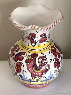 Buy Deruta Pottery 6  Galletto Rooster Hand Painted Vase Made In Positano Italy • 17.05£