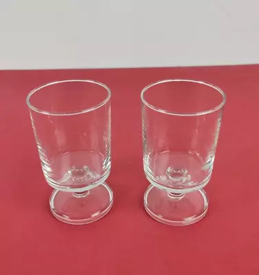 Buy Vintage Pair Of 1970's Luminarc France Clear Glass Straight Sided Wine Glasses • 6£