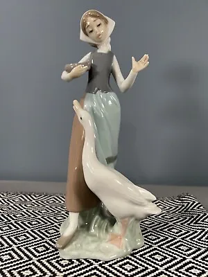 Buy Lladro Figure Of Girl With A Goose Duck 1052 Figurine • 65£