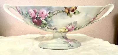 Buy Lennox Belleek Antique Pedestal Dish W/ Hand Painted Roses Floral Motif 1899-06 • 223.55£