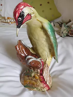 Buy Beswick Large Green Woodpecker 1218 - Vintage Bird Figurine - 21cm High Gloss • 48£
