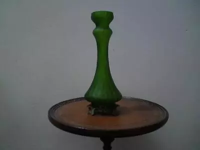 Buy Art Nouveau Jugendstil Green Glass Vase With Gilt Metal-mounted Base Stand • 65£