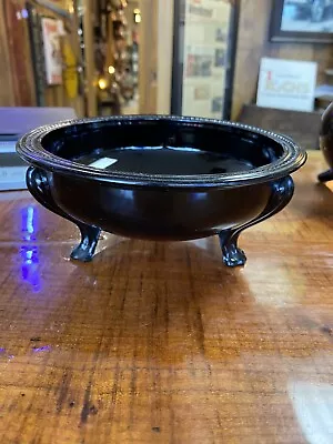 Buy Black Amethyst Glass 3 Footed Bowl Candy Dish  • 18.90£