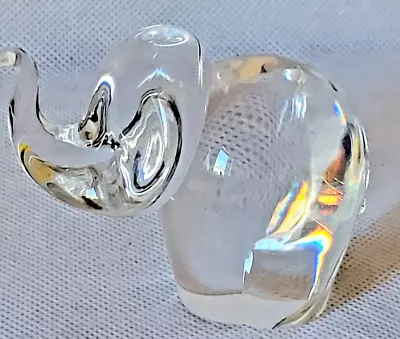 Buy Elephant Paperweight Beautiful Clear Art Glass Small • 6£