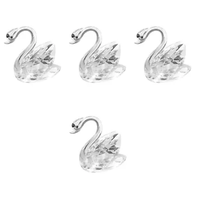Buy  Set Of 4 Crystal Craft Swan Adornment Ornament Glass Flower Wedding Decoration • 16.58£