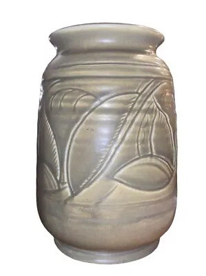 Buy Susie Cooper Hand Thrown Earthenware Vase Olive Green Incised Decor Signed • 123.90£
