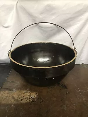Buy Vintage Stoneware Brown Glaze Crock Bowl Stove Top Crock With Bail 11 3/4” • 94.45£