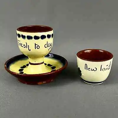 Buy Vintage Egg Cups Watcombe Weymouth Pottery Torquay Motto Ware Lot Of 2 England • 19.20£