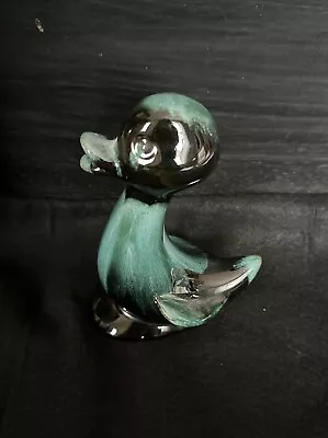 Buy Vintage Blue Black Glaze Mountain Pottery Duck Figurine Statue 5.5” • 16.30£
