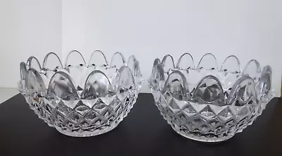 Buy Set Of Two Vintage Hand Cut Glass Bowls • 15£