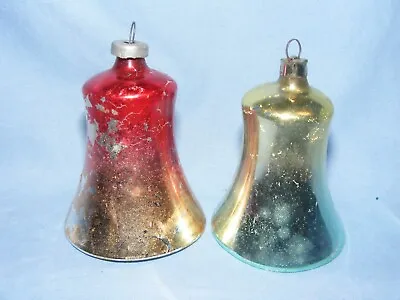 Buy Vintage Christmas Tree Glass Bells Baubles Decorations With Clangers • 18£