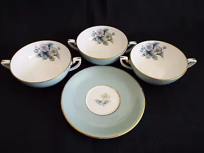 Buy 3 X ROYAL WORCESTER WOODLAND SOUP CUPS & 1 X SAUCER • 9.95£