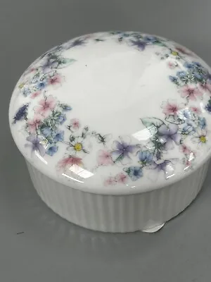 Buy Wedgwood Bone China Small Round Angela Floral Pastel Lidded Trinket Pot Box #LH • 2.99£