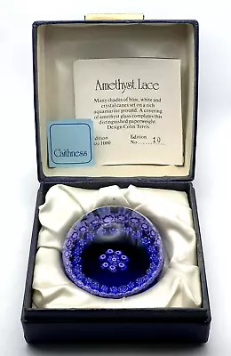 Buy Caithness Glass Paperweight Amethyst Lace + Box And Cert - Made In Scotland • 120£