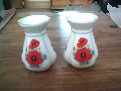 Buy  blue Waters Of England Staffordshire Fine Bone China Vases  X 2    Poppies   • 5£