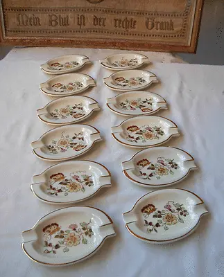 Buy Set Of 12  !!!!!! New Ashtrays By Zsolnay Pecs  Hungary--hand Painted • 93.89£
