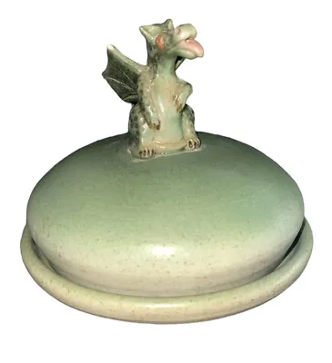 Buy Vtg Retro Green Brinklow Pottery Dragon Cheese Butter Dome Welsh Gothic Gift • 85£