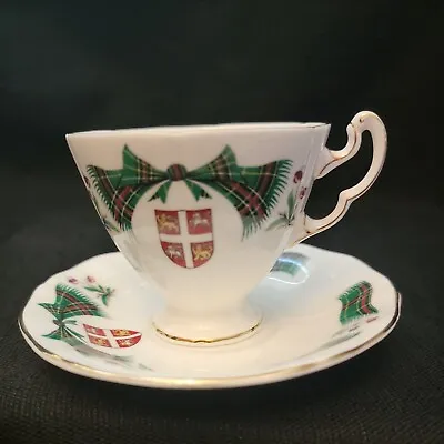 Buy Royal Adderley Cup & Saucer Set Newfoundland Tartan Bone China England Vintage • 19.18£