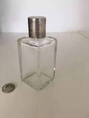 Buy Vintage/Antique English Sterling Silver Topped Cut Glass Bottle. • 9.99£