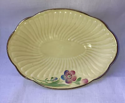 Buy Royal Crown Devon Floral Trinket Dish Yellow With Gold Trim Stamped A457 • 10£