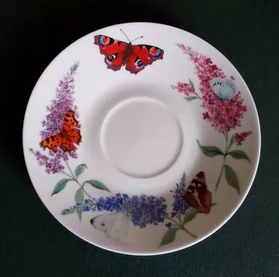 Buy Roy Kirkham Large SAUCER ONLY Butterfly Garden 17cm Fine Bone China  • 8£