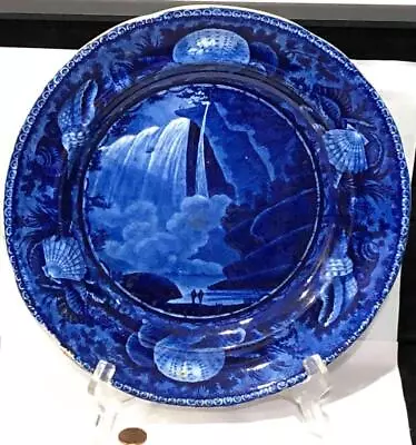 Buy Historical Staffordshire  TABLE ROCK NIAGRA  Dark Blue Transfer Plate, Wood • 118.40£