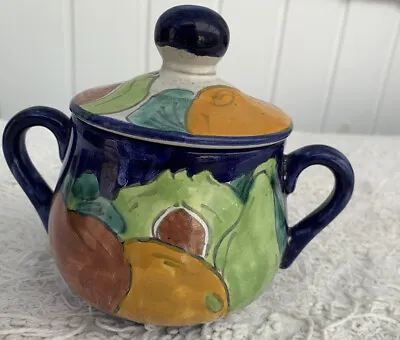 Buy GenuineTalavera Pottery Sugar Bowl, Hand Painted - Mexican Art- Fruits Design • 9£