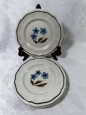 Buy Set Of 5 Kensington Ironstone England 6 3/4  Bread Plates Blue Flowers • 18.27£