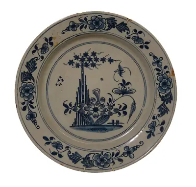 Buy Antique Large Delftware Delft Dutch Pottery Plate Chinoisery Chinese Bleu 18 Th • 216.58£