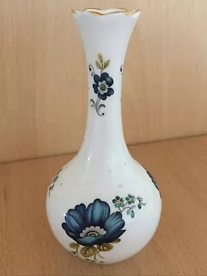 Buy Royal Tara Galway Ireland   Vintage Fine Bone China Bud Vase  Blue Floral & Gilt • 9.99£