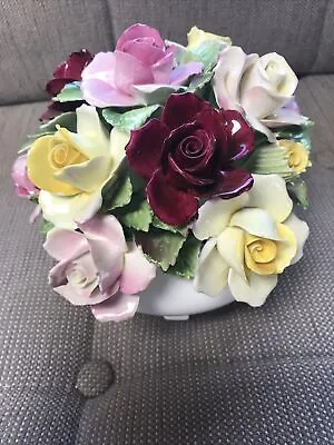 Buy China Flowers Royal Adderley  Large Floral Bone China Rose Bowl • 10£