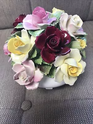 Buy Vintage Lovely China Flowers Royal Adderley  Large Floral Bone China Rose Bowl • 10£