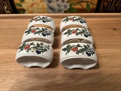 Buy Portmeirion Rare Christmas Holly & Ivy Boxed Set Of 6 Napkin Rings • 55£