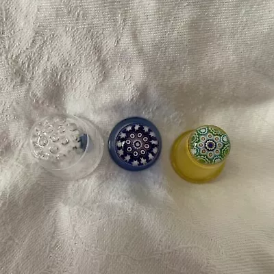 Buy 2 Caithness Glass Thimbles With Millefiori Top And One Other Glass Thimble • 2.99£