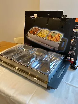 Buy BUFFET SERVER 2in1 ADJUSTABLE HOT PLATE OR 3 TRAY • 5£