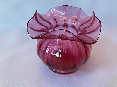 Buy Stourbridge, Cranberry Glass Posy Vase , Beautiful Quality & Condition • 48£
