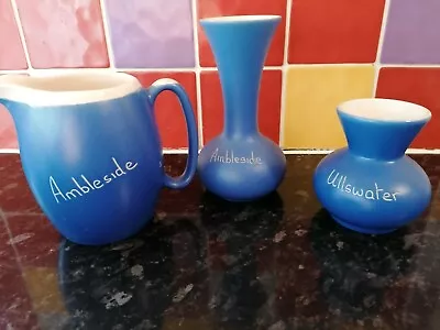 Buy Ambleside Ullswater Lakeland Vases Devon Blue & White Ware • 9.99£