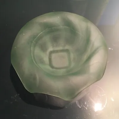 Buy 1930s Bagley Green Frosted Glass Art Deco Bowl • 20£