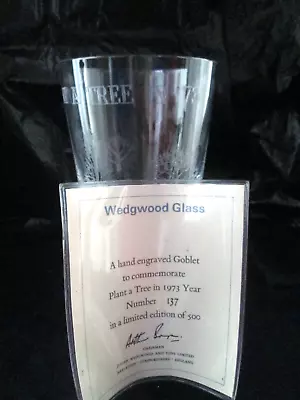 Buy Wedgwood Glass Goblet 'Plant A Tree In 73' Engraved W/6 Trees Species / 137/500 • 23.72£