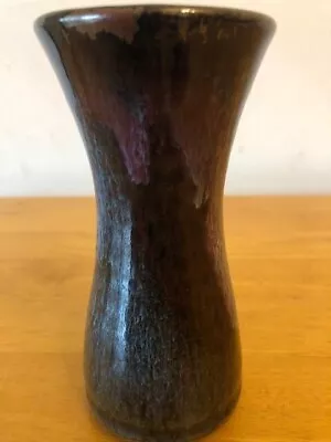 Buy Vintage   Clovelly  Studio Pottery Blue/brown Glazed Vase. Stamped Clovelly 2003 • 15£