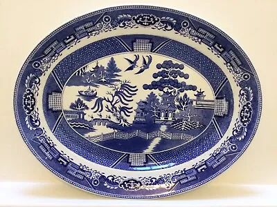 Buy Antique Blue & White China “ Willow Pattern “ Meat Dish Bistro China • 29.95£