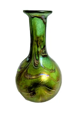 Buy Signed Richard Golding 2011   Okra Glass Vase 19.5 Cm Tall • 125£