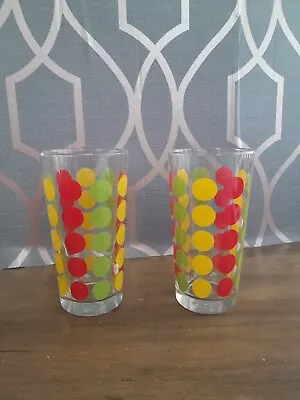 Buy Polka-dot Glasses Tumblers Drinking Vessels Vintage Glassware Circleware • 14£