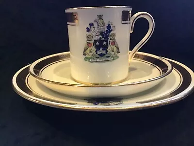 Buy Crown Bone China Coffee Expresso Cup, Saucer & Sideplate - Leeds Coat Of Arms • 10£
