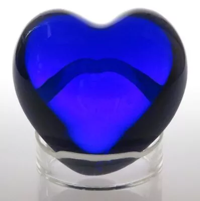 Buy Baccarat Paperweight Heart Blue Figurine Object Ornament Crystal Used No Box • 182.33£