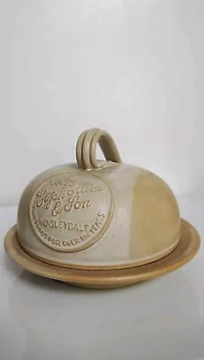 Buy Vintage, 1990 Beige BUTTER/CHEESE DISH &LID. WENSLEYDALE POTTERY. Yorkshire  • 25£