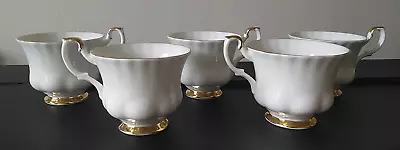 Buy Five Royal Albert Val D’or Bone China Tea Cups (Montrose Shape) • 24£