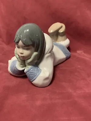 Buy Beautiful Nao By Lladro DREAMING ON ICE Eskimo Inuit Girl Figurine #1298  • 59.99£