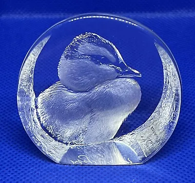 Buy Mats Jonasson Signed Full Lead Crystal Hand Made Baby Duck Paper Weight Sweden  • 9.50£